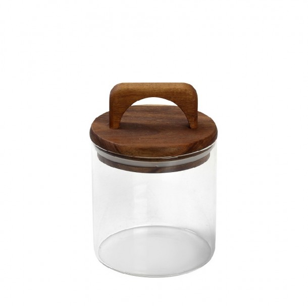Δοχείο Κουζίνας Γυάλινο Με Καπάκι Bamboo 550ml-10x14,5εκ. ESPIEL TUL104K6