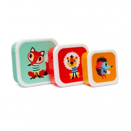 Lunch Box Σετ 3τμχ Πλαστικό Animals Petit Monkey PTM-LB1