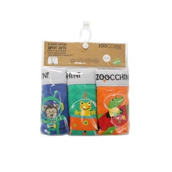 Boxer Shorts Σετ 3τμχ Οργανικά Βαμβακερά 2-3 Ετών Space Force Zoocchini