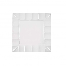 Πιατέλα Τετράγωνη Πορσελάνης Λευκή Art Et Lumiere 33x33x2,5εκ. 06853