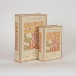 Διακοσμητικό Κουτί Βιβλίο Σετ 2τμχ Ξύλινο Μπεζ 19x7x27εκ. ESTHETI 752-17059