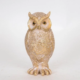 Διακοσμητική Επιτραπέζια Κουκουβάγια Polyresin Γκρι-Χρυσή 10,5x10x22εκ. ESTHETI 752-11564