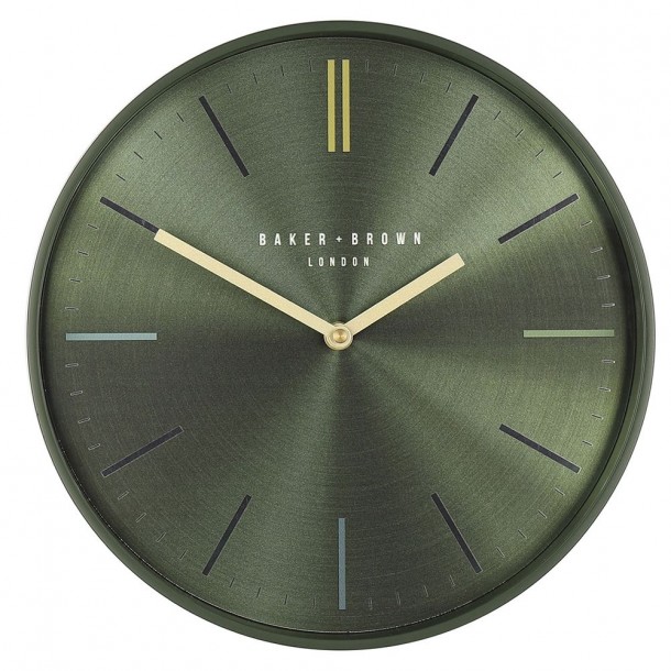 Ρολόι Τοίχου Baker Brown Πράσινο iliadis 30εκ. 76461