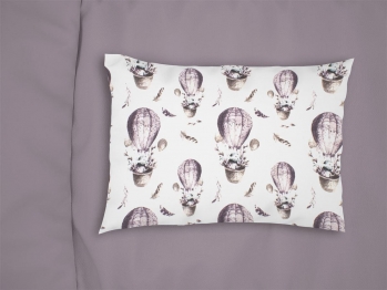 Μαξιλαροθήκη Φανελένια Bebe 35x45εκ. Hot Air Balloon 78 Lilac DimCol