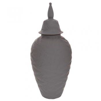 Βάζο Κεραμικό Με Καπάκι Γκρι 17x40εκ. iliadis 91513