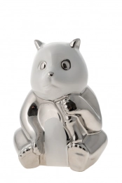 Διακοσμητική Επιτραπέζια Φιγούρα Κεραμική Panda Ασημί-Λευκή 17,8εκ. Zen Collection 22.19.48231