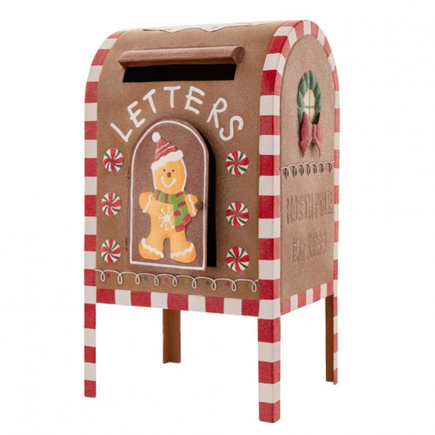 Χριστουγεννιάτικο Γραμματοκιβώτιο Gingerbread Polyresin 31x25x52εκ. iliadis 87206