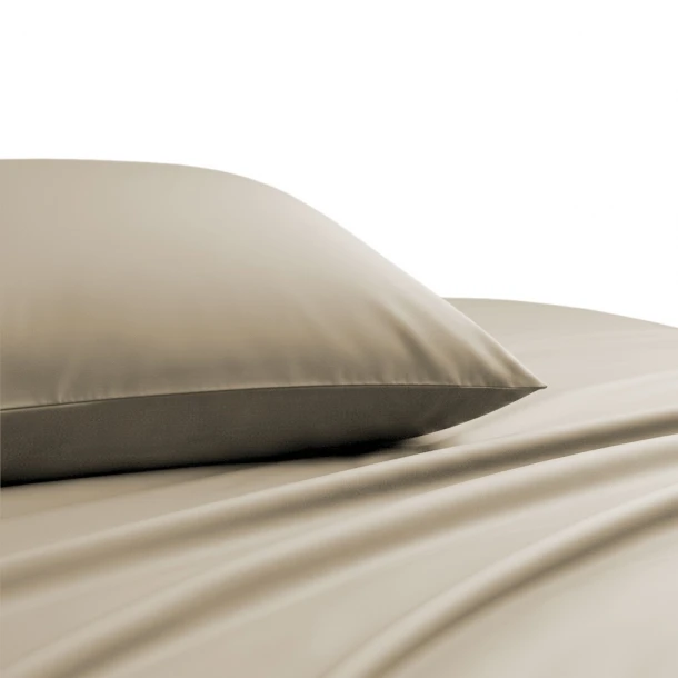 Ζεύγος Μαξιλαροθήκες Βαμβακοσατέν 53x72εκ. Beige Lavish Satin Line Melinen 20005621