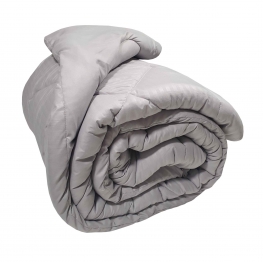 Πάπλωμα Microfiber Μονό 160x240εκ. Satin Stripe Light Grey Plain Komvos Home 707312-37