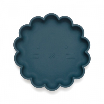 Πιάτο Σιλικόνης Με Βεντούζα Lion Balsam Blue 18x18x3εκ. Petit Monkey PTM-SP5