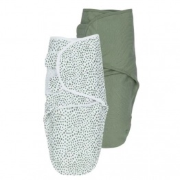Σετ 2τμχ Υπνόσακος Βρεφικός Βαμβακερός 1.0Tog Ιδανικός Για Φάσκιωμα 0-3 Μηνών/50-62εκ. Swaddle Cheetah/Forest Green Meyco MEY-310011