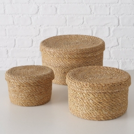 Καλάθι Σετ 3τμχ Ψάθινο-Seagrass Natural 15x10εκ.-20x12εκ.-25x14εκ. Sophy MSA 20-23-781