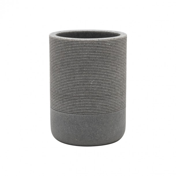 Ποτηροθήκη Ρητίνης Γκρι Stone estia 7,5x10,5εκ. 02-13387