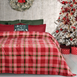 Κουβέρτα Fleece Υπέρδιπλη 220x240εκ. Blankets 1361 Πράσινη-Κόκκινη Das Home