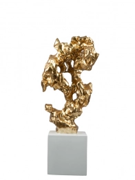 Διακοσμητικό Επιτραπέζιο Polyester Χρυσό-Λευκό 18x14x49εκ. Zen Collection 24.34.51049