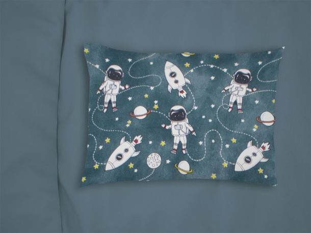 Μαξιλαροθήκη Φανελένια Bebe 35x45εκ. Galaxy Travel 91 Petrol DimCol