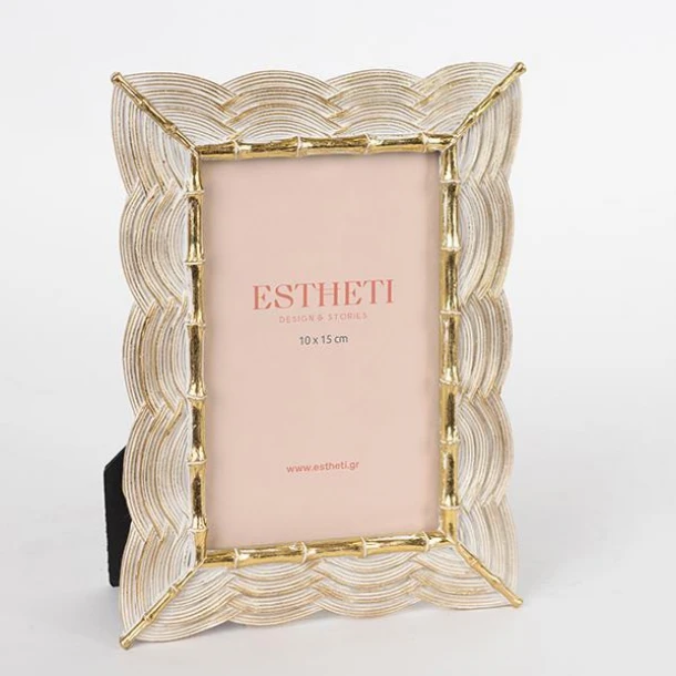 Κορνίζα Polyresin Χρυσή-Λευκή 10x15εκ. ESTHETI 756-12050