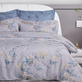 Πάπλωμα Βαμβακοσατέν Υπέρδιπλο 220x240εκ. Prestige 1710 Grey-Lilac Das Home