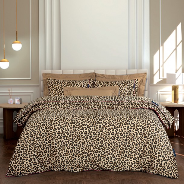 Σετ Σεντόνια Polycotton Υπέρδιπλα 240x260εκ. Essential 2218 Μπεζ-Μαύρο-Ώχρα Greenwich Polo Club