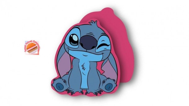 Διακοσμητικό Μαξιλάρι Μικρό Disney Home Velboa 15εκ. Stitch 91 Fuchsia DimCol
