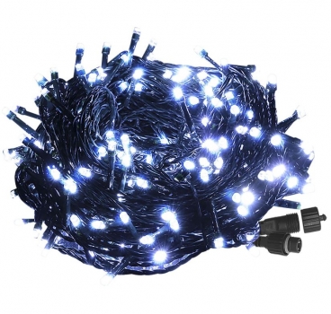 Λαμπάκια 100Led-5μ. Ψυχρό Λευκό Φως Επεκτεινόμενα Με Πρόγραμμα Xmas fest 93-3865