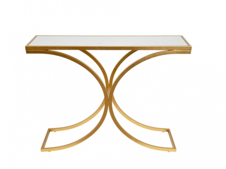 Κονσόλα Μεταλλική Με Καθρέπτη Χρυσή 106,5x30,5x79,5εκ. Zen Collection 25.54.52037