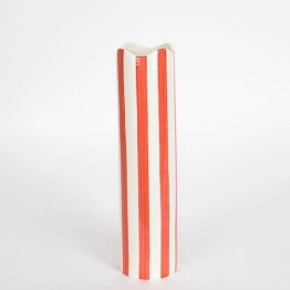 Βάζο Κεραμικό Κόκκινο-Λευκό 8,2x8,2x32εκ. ESTHETI 752-20211
