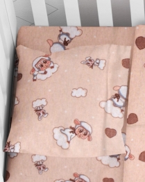 Μαξιλαροθήκη Φάκελος Φανελένια Bebe 35x45εκ. Προβατάκι 07 Beige DIMcol