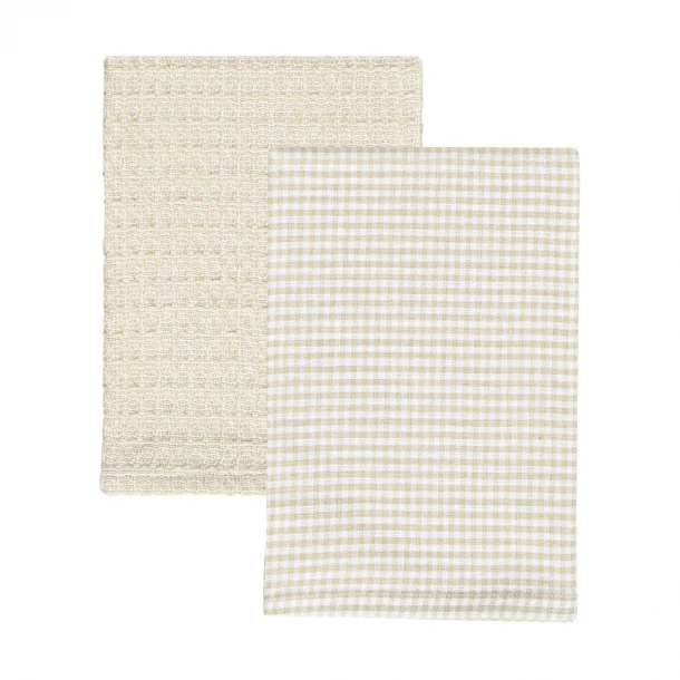 Σετ 2τμχ Πετσέτα Κουζίνας Βαμβακερή 45x65εκ. Piccolo Μπεζ Estia 01-37888