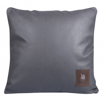 Διακοσμητικό Μαξιλάρι Polyester Leather Like Διθέσιος 42x42εκ. Premium 3927 Γκρι Greenwich Polo Club