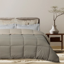 Πάπλωμα 2 Όψεων Microfiber Υπέρδιπλο 220x240εκ. Happy 9692 Taupe Das Home