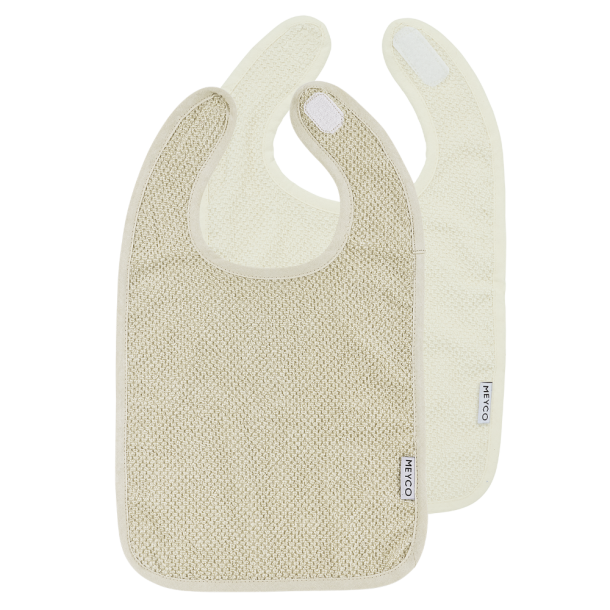 Σαλιάρες Σετ 2τμχ Βαμβακερές Popcorn Natural-Soft Sand Meyco MEY-241.205.CN.01.M2