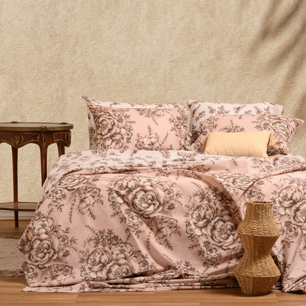 Σετ Σεντόνια Βαμβακερά King Size 260x270εκ. Zane Beige Ultra Line Melinen 20003440