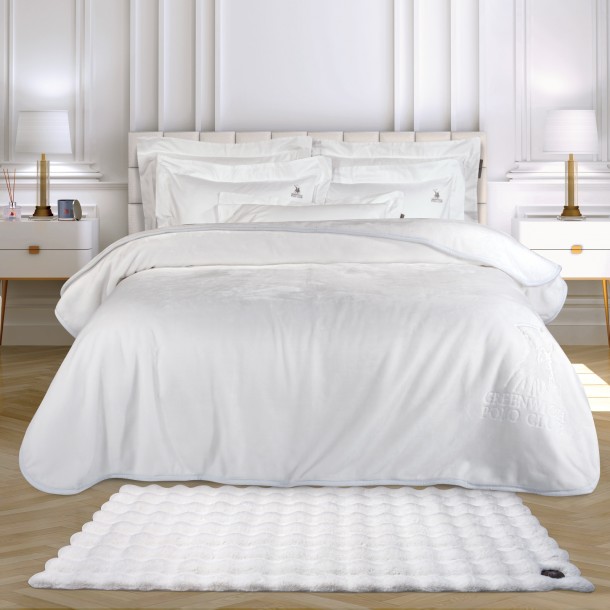 Χαλί Γούνινο Faux Fur 75x200εκ. Τρισδιάστατη Υφή Essential 3111 Λευκό Greenwich Polo Club