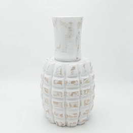 Βάζο Ξύλινο Λευκό-Καφέ 22x41εκ. ESTHETI 819-00400