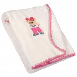 Κουβέρτα Βελουτέ Κούνιας 110x140εκ. Essential Baby 8839 Ιβουάρ-Ροζ Greenwich Polo Club