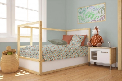 Πάπλωμα Μπεμπέ Βαμβακερό Κούνιας 120x160εκ. Fox 528 Pale Cyan DimCol 31111121057