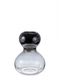 Βάζο Χειροποίητο Γυάλινο Γκρι-Μαύρο 17x25εκ. Zen Collection 25.25.51451