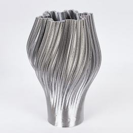 Βάζο Πορσελάνης 3D Ασημί 19,5x19,5x30εκ. ESTHETI 752-21094