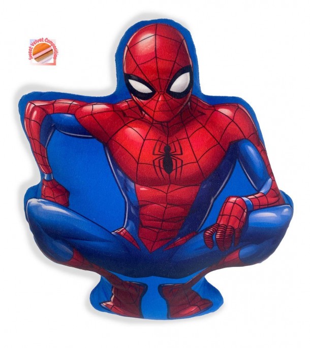 Διακοσμητικό Μαξιλάρι 3D Velboa 35εκ. Marvel Spider-Man 35 Blue DimCol
