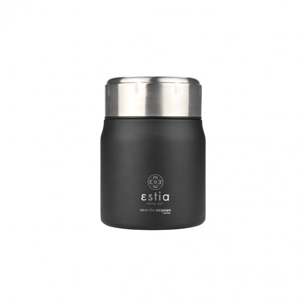 Θερμός Lunch Pot Ανοξείδωτο Midnight Black Save The Aegean Estia 500ml-10x10x14εκ. 01-21658