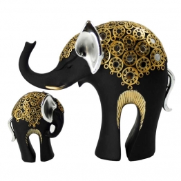 Σετ 2τμχ Διακοσμητικοί Ελέφαντες Πολυεστερικοί Royal Art 22x20εκ. LAN8/34BK
