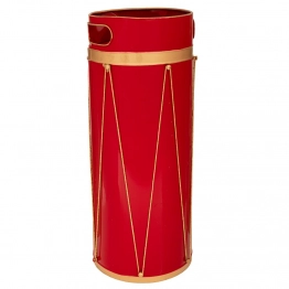 Χριστουγεννιάτικη Ομπρελοθήκη Τύμπανο Μεταλλική Κόκκινη-Χρυσή 22x22x50εκ. iliadis 90850
