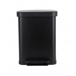 Κάδος Απορριμάτων Ανοξείδωτος 50lt-45x37,5x57εκ. Flatop Soft Close Μαύρος Ματ Estia 01-31978