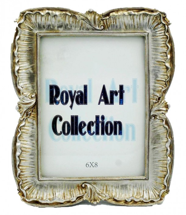 Κορνίζα Χειροποίητη Αντικέ Πολυεστερική Πατίνα Ασημί Royal Art 15x20εκ. YUA129/68SL