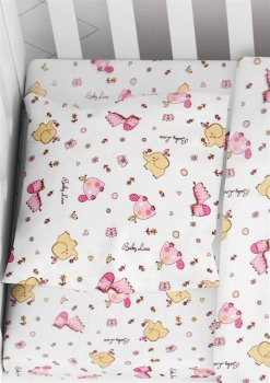 Μαξιλαροθήκη Φανελένια Bebe 35x45εκ. Elephant 072 White-Pink DimCol