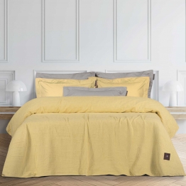 Κουβέρτα Polycotton Πικέ Υπέρδιπλη 230x250εκ. Essential 3405 Κίτρινη Greenwich Polo Club