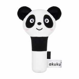 Βελούδινη Κουδουνίστρα Squeaker Panda akuku A0706