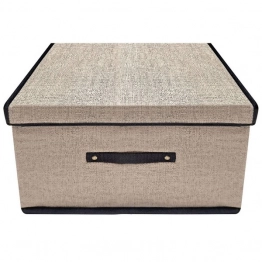 Κουτί Αποθήκευσης Μπεζ Ορθογώνιο 37x24x24εκ. Homie 81-1052