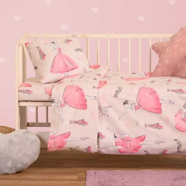 Παπλωματοθήκη Φανελένια Κούνιας 110x160εκ. Ballet Ecru Winter Line Melinen 20004094
